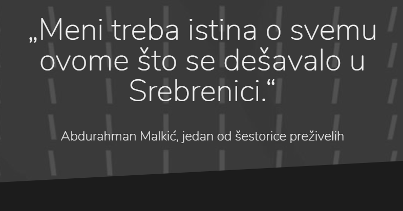 digitalni narativ Deportacija izbeglica iz Srebrenice - Abdurahman Malkić (FHP -2017)