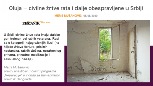 Peščanik: Meris Mušanović (FHP) o civilnim žrtvama rata (Izvor: pescanik.net)