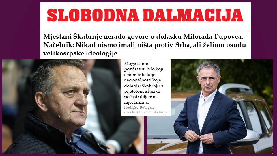 Milorad Pupovac nagoveštava dolazak u rodnu Škarbnju (Slobodna Dalmacija, 12.08.2020)