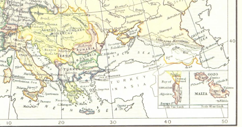 Map of Europe from XIX century (Source: British Library)